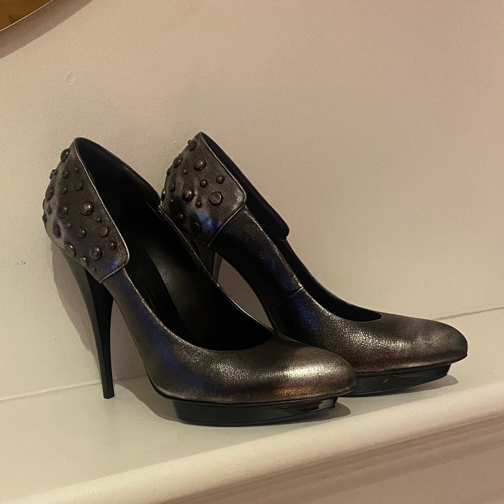McQ by Alexander McQueen Metallic Studded Heels